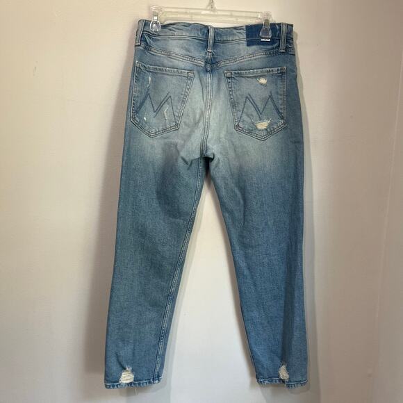 Mother Tomcat Jeans High Rise Cropped Straight Leg Confession Wash Size 30 - Picture 2 of 11